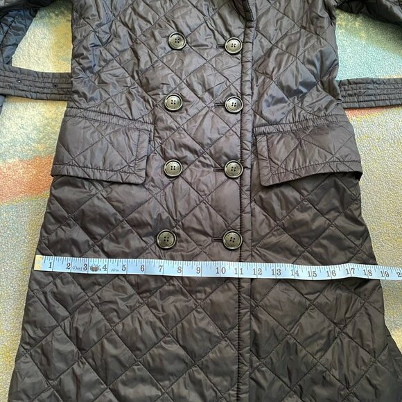 Burberry Quilted Double-Breasted Belted Trench Jacket Black Womens XS - Picture 11 of 17
